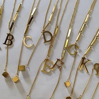 Chaîne avec Pendentif Lettre Collier Bijoux de Mode A-Z Colliers Initiale Pendentifs en Acier Inoxydable Alphabet