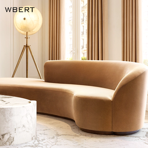 Sofá WBERT de Lujo para Interiores, Opción Personalizada, Terciopelo, Estilo Copenhague, Brazos Asimétricos, Juego de Sala de Estar, Muebles rh - Product Image 4