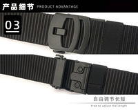 Ceinture en nylon pour hommes avec boucle automatique Ceinture à boucle automatique sans dents Ceinture d'entraînement en toile simple pour hommes
