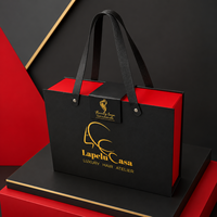 Boîte cadeau personnalisée pour atelier de coiffure avec poignées en cuir, emballage rigide en papier de luxe pour perruques et extensions