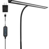 Lampe de bureau LED 12w contrôle tactile luminosité réglable col de cygne pince d'architecte avec adaptateur USB lampe