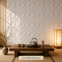 Panneau mural en PVC ignifuge et imperméable 50x50cm à motif floral 3D pour fond mural domestique, vente en gros OEM