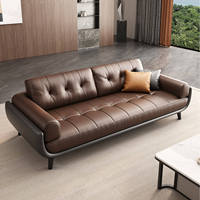 Canapé de bureau en cuir, style italien, pour réception, détente, minimaliste, moderne, pour négociations commerciales, salle VIP, bureau à domicile, salon