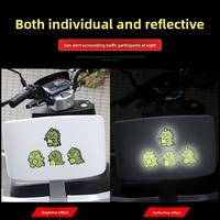 Autocollant réfléchissant de dessin animé, 12 pièces, réflexion nocturne puissante, maille croisée, auto-adhésif, étanche, pour casque, vélo électrique, moto, sécurité