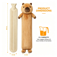 Bouillotte longue 2L très populaire pour la taille et les épaules avec housse en peluche Capybara