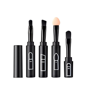 Lot de pinceaux de maquillage multifonctions 4-en-1 télescopiques portables en poils synthétiques pour le visage, les yeux, les sourcils et le correcteur, format mini, vente en gros - Product Image 1
