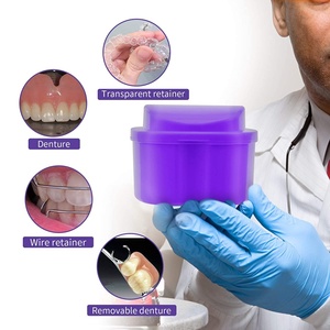 Waterproof Denture Soaking Cup with Strainer Basket Lid Leak-Proof Case for Dental Retainer Cleaning <b>Teeth</b> <b>Whitening</b> Accessories - Product Image 2