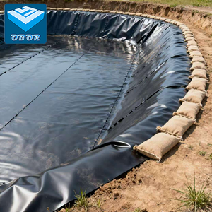 Lámina de geomembrana de HDPE de grado alimenticio de 0.5mm, 0.75mm, 1mm, 1.2mm, 1.5mm, 2mm para revestimiento de estanques, presas, canales, vertederos y proyectos de granjas de camarones - Product Image 1
