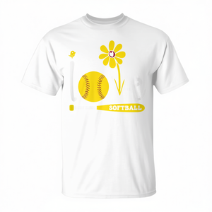 Camiseta I Love Softball para niñas, talla juvenil, diseño de softbol - Product Image 2