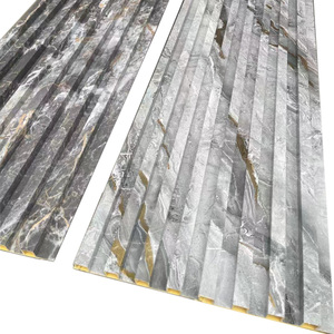Bois Plastique PVC Feuille de marbre Cannelé Laminé Décoration Pierre <span class=keywords><strong>et</strong></span> Effet Marbre Revêtement Mural WPC Intérieur Panneau Mural Intérieur - Product Image 1
