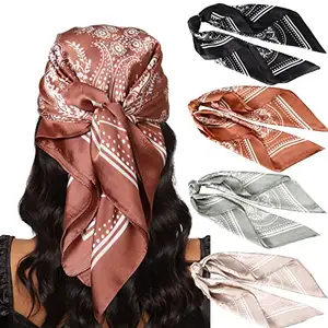 Quanke Best Quality 100% Natural Silk Scarf Custom Printing Hair Hijab Neck Scarf Women's Silk Scarf