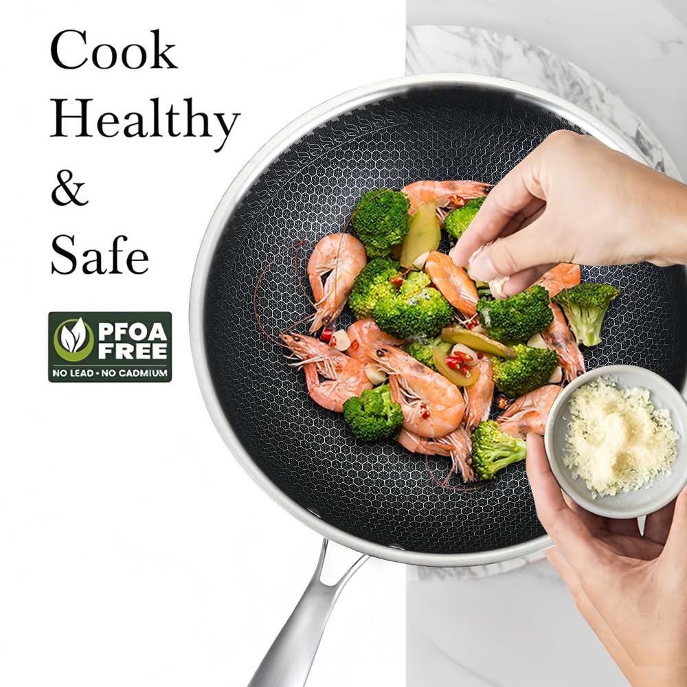 7pcs Triply Non Stick Stainless Steel Honeycomb Cookware Set High Quality Stainless Steel Pots and Pans Sets · image 4
