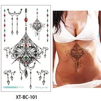 Autocollant corporel sexy imperméable pour femme, tatouage temporaire pour le dos, la taille et la poitrine, 90x190mm, encre écologique