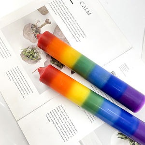 Vela <span class=keywords><strong>de</strong></span> pilar <span class=keywords><strong>de</strong></span> color <span class=keywords><strong>de</strong></span> <span class=keywords><strong>siete</strong></span> capas para decoración del hogar, perfecta para meditación y relajación <span class=keywords><strong>de</strong></span> energía positiva - Product Image 3