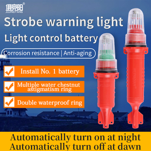 Luz LED para Redes de Pesca Marina, Lámpara de Señalización de Advertencia Tipo Torpedo Intermitente Roja y Verde con Control por Batería - Product Image 5