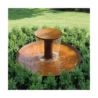 Dekorativer Corten-Stahl-Feuerloch-Poolbrunnen Wasserfall-Feuernapf-Wasser-Outdoor-Pool für Schwimmbad