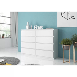 8 Drawer Chest, Wood <b>Storage</b> Dresser <b>Cabinet</b>, Large <b>Storage</b> Organizer Makeup Drawer for Closet, <b>Bedroom</b> - White - Product Image 4