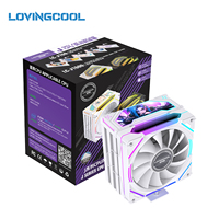 Boîtier PC Tour LOVINGCOOL J160 avec Refroidisseur d'Air pour Processeur, 6 Caloducs en Cuivre, TDP 220W, Couvercle Supérieur ARGB Personnalisable, Hydraulique Silencieux