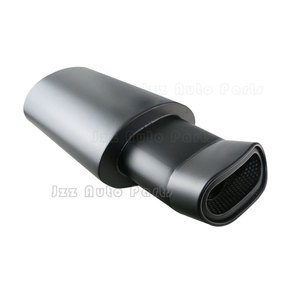 Hiệu suất nâng cấp phụ tùng ô tô hình bầu dục màu đen ống giảm thanh khuỷu tay <span class=keywords><strong>tip</strong></span> 2.5 "đầu vào thép không gỉ phổ exhaust muffler cho xe - Product Image 1