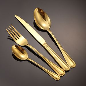 Ensemble de couverts occidentaux en acier inoxydable, couteau, fourchette, cuillère à dessert, poli miroir, qualité alimentaire, utilisation hôtelière et en restauration - Product Image 2