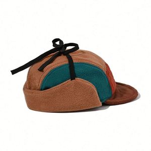 Gorra de Béisbol de Forro Polar para Otoño e Invierno, Combinación de Colores a la Moda, Protección Cálida para los Oídos, para Hombres y Mujeres - Product Image 1
