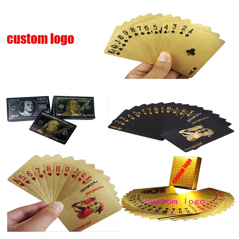 Cartes à jouer en pvc avec logo de la société Design taille personnalisée Impression Arabie Saoudite 100% Jeu de cartes de poker en pvc Cartes à jouer en plastique noir rouge