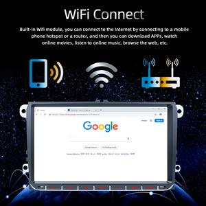 Reako 2 DIN 9นิ้วระบบนำทาง GPS มัลติมีเดียเครื่องเล่นในรถยนต์แอนดรอยด์สำหรับ VW <span class=keywords><strong>Volkswagen</strong></span> Golf <span class=keywords><strong>Polo</strong></span> Passat - Product Image 4