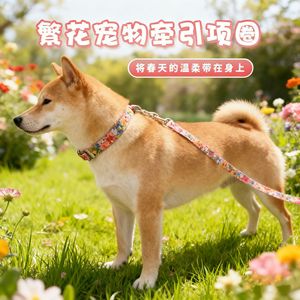 Floral <b>Dog</b> <b>Collar</b> Leash Nylon Breathable Small Medium <b>Dogs</b> Four Seasons Pet Supplies - Product Image 1