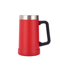 Mug isotherme réutilisable de 20 oz personnalisé pour véhicule, avec poignée, pour bière ou comme thermos.