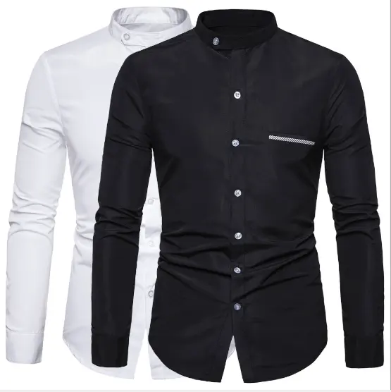 Wholesale Designer iron free white color men's formal shirt long sleeve shirts tuxedo shirts