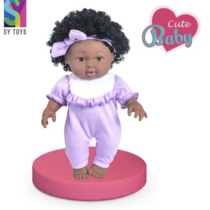 Muñecas de silicona SY, juguete para niña, modelo de moda, pelo rizado de 12 pulgadas, Material de goma suave, muñecas africanas de vinilo <span class=keywords><strong>Reborn</strong></span>, bebé negro - Product Image 2