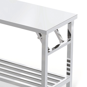 โต๊ะ<span class=keywords><strong>ทำงาน</strong></span>สแตนเลสแบบพับได้สองชั้น โรงงานซานตง 304 สแตนเลส สำหรับห้องปฏิบัติการวิทยาศาสตร์ในโรงเรียน - Product Image 3