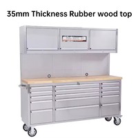 Gran combinación de herramientas gabinete garaje Banco DE TRABAJO Goma Madera en Toprolling Tool Chest Cabinet