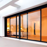 Portes coulissantes modernes en alliage d'aluminium à deux/trois rails, série 97/136, pour balcon et patio en verre