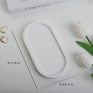 Plateau en ciment décoratif en céramique et résine carré et rond pour rangement de bureau porte-bijoux plateau décoratif en béton - Product Image 4