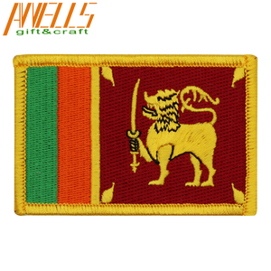 스리랑카 국제 3D 컨트리 플래그 패치 신할라 실론 사자 자수 패브릭 아플리케 아이언 온 전술 패치 - Product Image 1