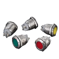 Lumière indicatrice LED en métal étanche IP67 à double couleur tricolore 12/16/19/22 mm, montage sur panneau industriel avec fil 220V