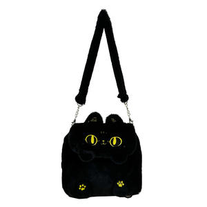 超かわいい黒猫子猫フリップ子供用ショートプラッシュユニセックス大容量通勤バックパック - Product Image 5