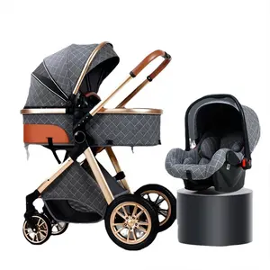 Multifunctionele Pasgeboren Baby Luxe Autostoel Kinderwagens Kinderwagen Baby Peuter Kinderwagens 3 In 1 Opvouwbare Kinderwagen