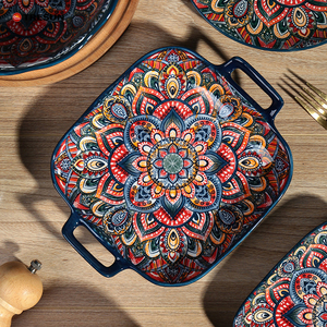 Vente en gros d'assiettes en céramique bleu bohême bols et assiettes vaisselle pour ménage vaisselle plats et assiettes plusieurs modèles de bols - Product Image 6