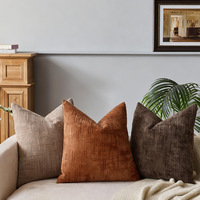 Housse de coussin carrée personnalisable en chenille à motif bambou pour canapé de salon ou baie vitrée