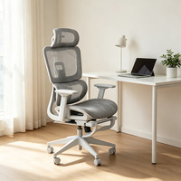 Chaise de bureau ergonomique à dossier haut en maille avec accoudoirs 3D réglables et mécanisme d'inclinaison, chaise de direction durable pour ordinateur