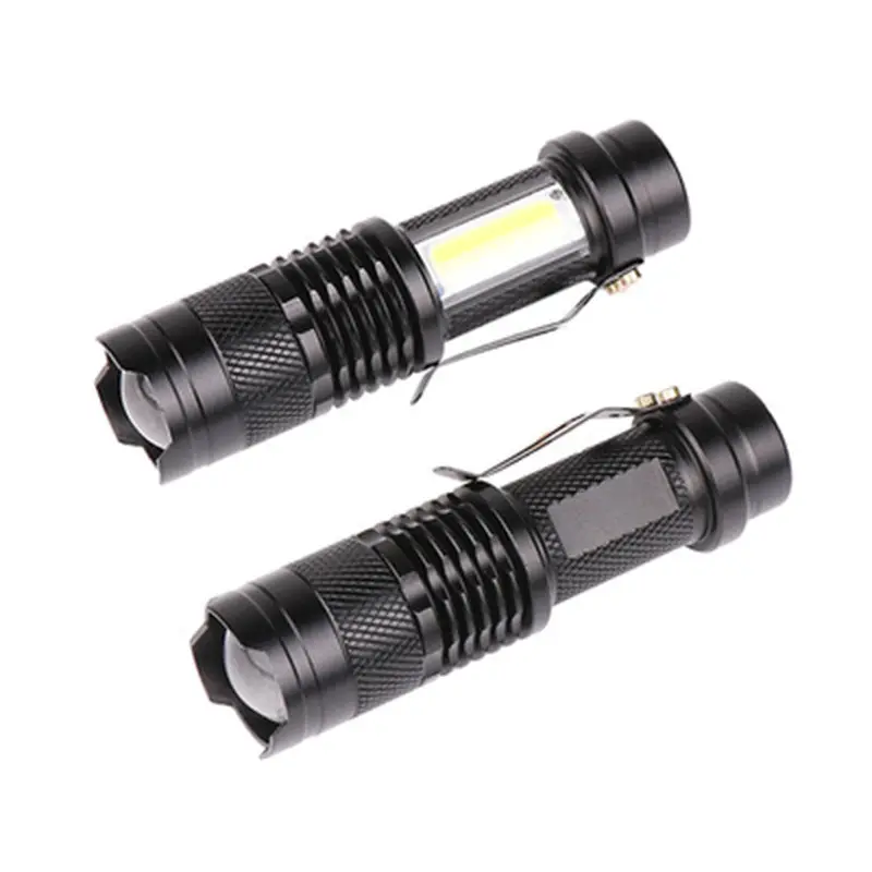Outdoor Emergency Survival 3 Models Mini COB LED Flashlight Portable Telescopic Zoom Flashlight
