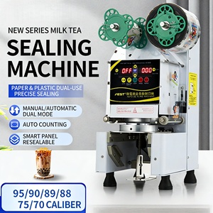 Macchina sigillatrice automatica per bicchieri con pellicola sigillante, attrezzatura da tavolo per sigillare bicchieri di plastica per tè al latte - Product Image 1