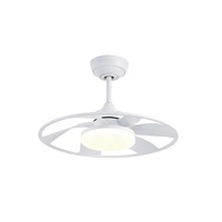 Ventilador de Techo LED de Lujo con Diseño Único, Motor de CC de Perfil Bajo para Dormitorio, Ventilador de Techo Encastrado Estilo Granja para Hoteles