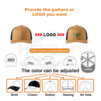Gorra de Béisbol Transpirable de Malla de 6 Paneles, Gorra Trucker con Logotipo Bordado Lavable y Letra de Algodón