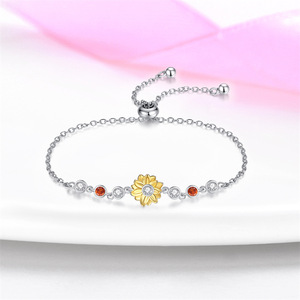 <span class=keywords><strong>Pulsera</strong></span> de Plata 925 Panjiadoras, Oro Rosa, Arcoíris Brillante, Diamante Moissanita, <span class=keywords><strong>Pulsera</strong></span> Ajustable, <span class=keywords><strong>Pulsera</strong></span> Básica de Moissanita DIY - Product Image 2
