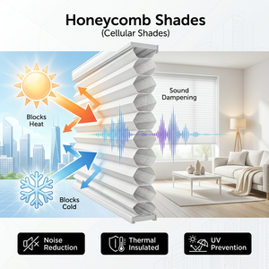 Stores alvéolaires occultants sans cordon, résistants à l'humidité, écoénergétiques et insonorisants pour chambre à coucher - Product Image 2