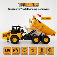 Huina 1553 11 Canales 2.4GHz Escala 1/16 Camión Volquete RC de Juguete, Vehículo de Construcción, Camión Articulado RC, Juguete de Vehículo de Construcción