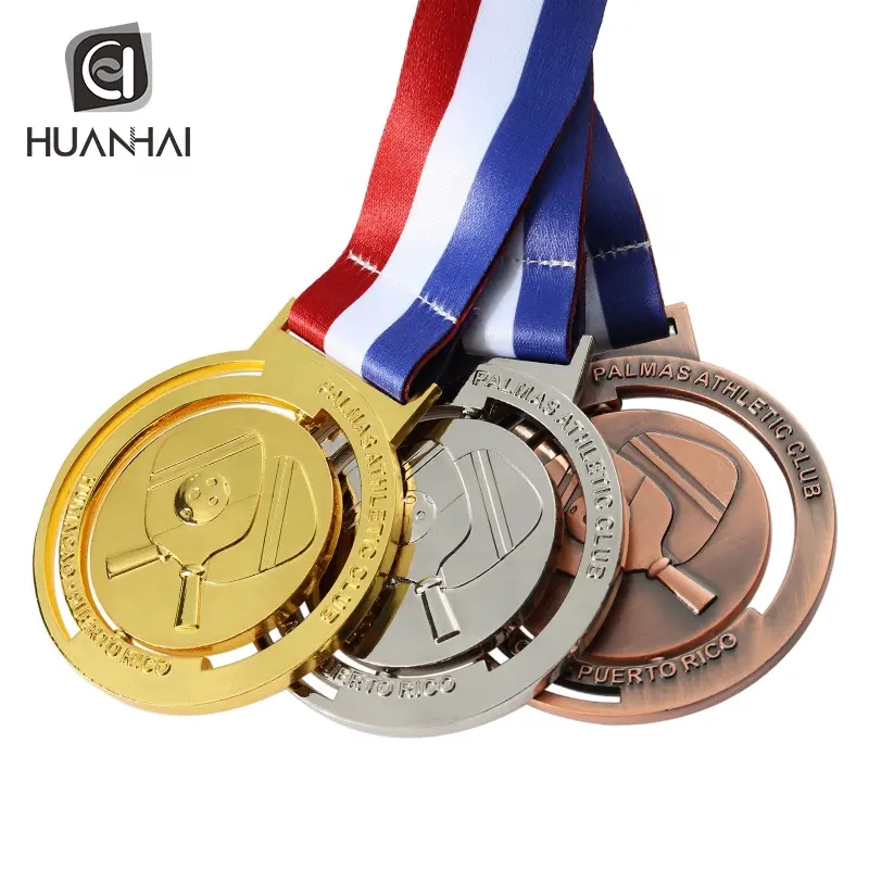 Özel metal 3D döndür logo kulübü masa tenisi madalya spor